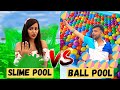 Living in SLIME POOL VS BALL POOL (24 HOURS)