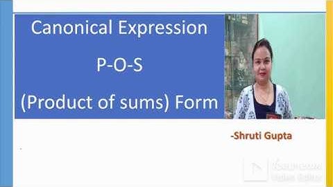 Canonical Expression Product of sums (P-O-S) form