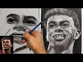 Dibujo de lamine yamal, lápiz CHARCOAL