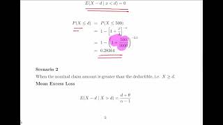 Pareto Type II Distribution - Calculating the Average Cost Per Claim given a Deductible
