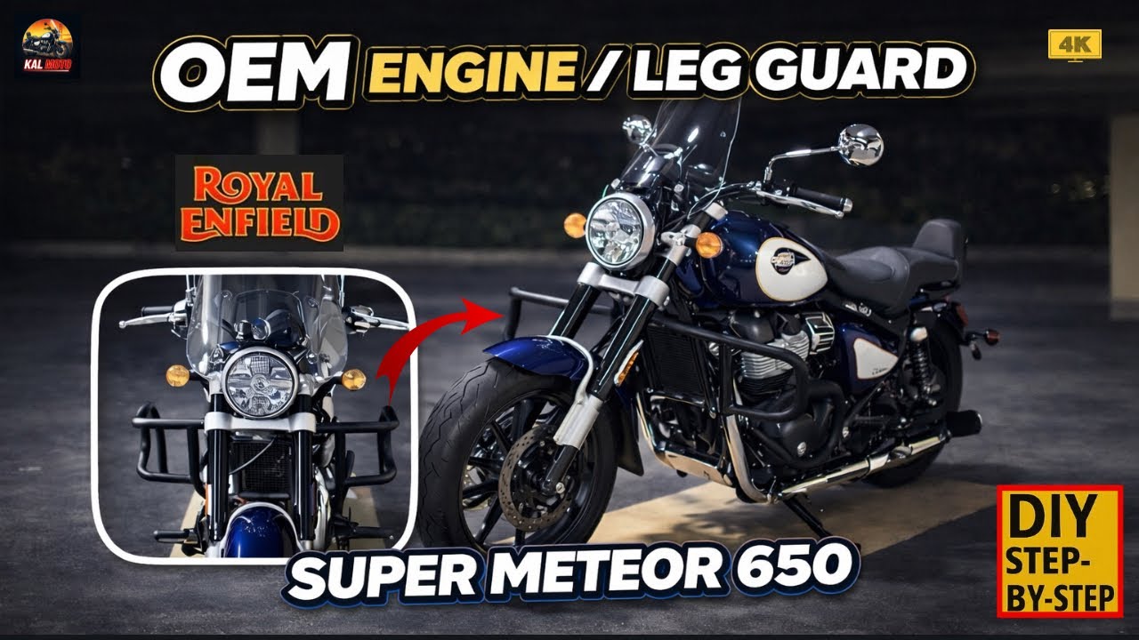 Royal Enfield Super Meteor 650 OEM Engine / Leg Guard Installation | Full Install & Fitment