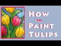How to Paint Tulips / Easy, Fun and Whimsical acrylic painting