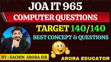 JOA IT 965 Computer Questions | JOA IT 965 Preparation | JOA IT 965 Syllabus | JOA IT 965 MCQ |