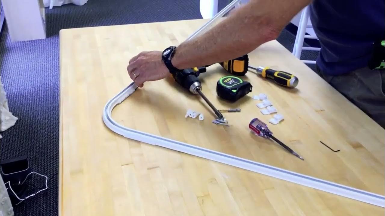 How to install a ceiling curtain track YouTube
