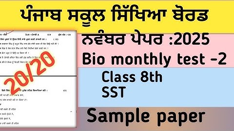 Class 8th,SST sample paper, November exam 2025