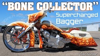 Bone Collector supercharged custom Harley Bagger, 30 inch wheel