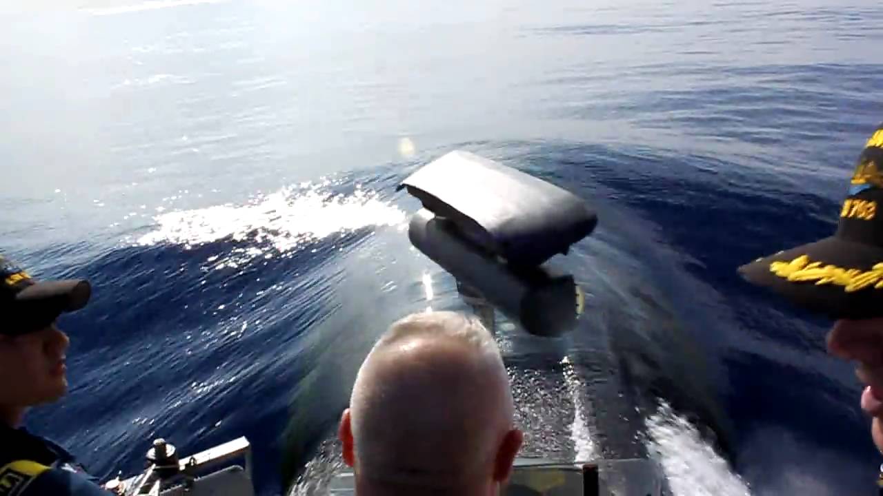 On the Sail of the USS Santa Fe Naval submarine