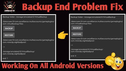 Virtual Backup End 1 Issue Fix 100% | Backup Not Working | Miniclip 8 Ball Pool |