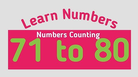 Numbers Counting 71 - 80 | Learn Numbers | Rama Rani - Kids Educational Videos