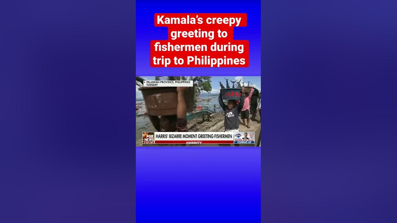 Kamala Harris’s odd ‘hellos’ to fishermen #shorts