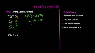 In this lesson, you will learn how to solve two step equations.
equations just involve more than one operation. mathematical
operations include addi...