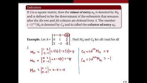 2.1-2.2 Determinants by cofactor expansion and row reduction