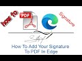 How To Add Your Signature To PDF In Edge