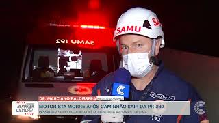Grave acidente na PR 280 deixa um morto e um ferido...