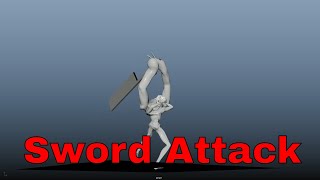 Heavy Sword Attack 3D Animation - Draft 1