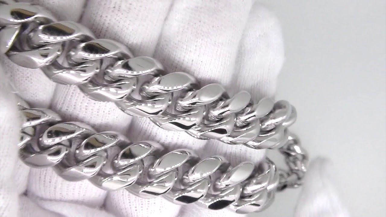 No Fade Miami Cuban Chain Stainless Steel 14MM Hip Hop Bling HC8907S