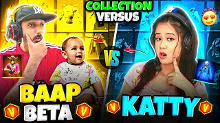 Chota Aawara Vs Katty Cute V Badge Girl Youtuber Funniest Collection Versus || Free Fire