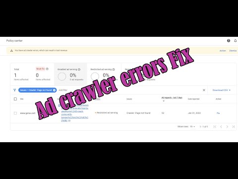 Ad crawler errors Fix  100% / Google AdSense Full Contents