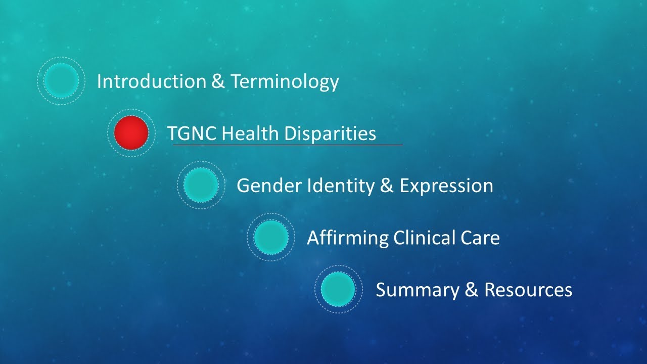 ELEVATE Webinar  TGNC Health Disparities (module 2)