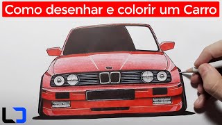 Como Desenhar e Colorir um Carro: Aula para Iniciantes (BMW E30) 