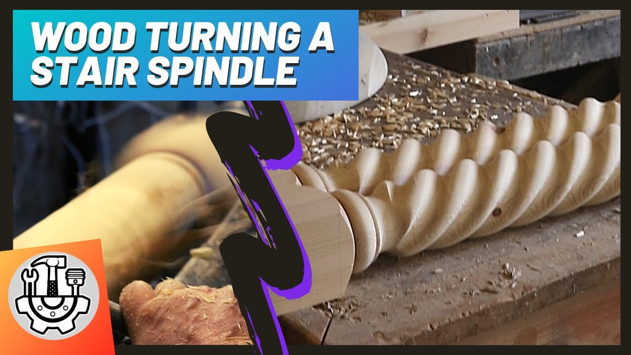 WOOD TURNING a stair spindle: Wood working craftmanship at its best!