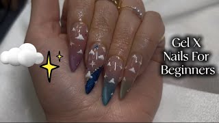 How to do Gel X at Home | Rainbow Cloud Nails ☁️