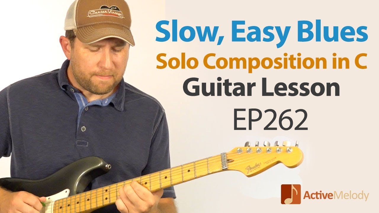 Learn a slow and easy solo blues composition on guitar - Easy Blues