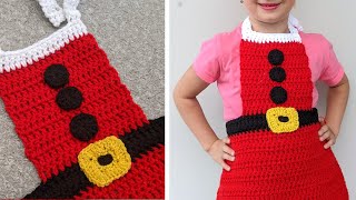 Crochet Santa (Christmas) Apron for Kids