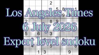 Sudoku solution – Los Angeles Times 6 July 2026 Expert level sudoku screenshot 3