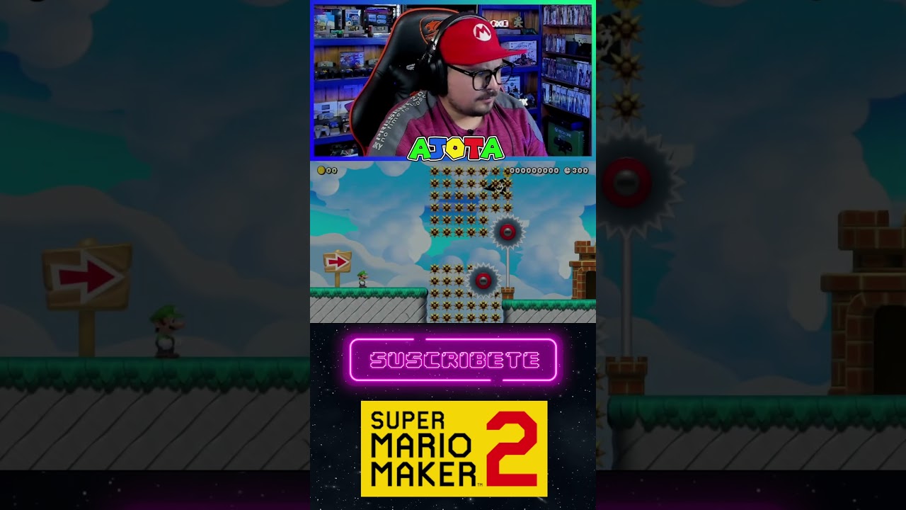 😎 Nivel de salto MUY PRECISO 😎 #nintendo #supermariomaker2 #shorts #proplayer #level #mario #luigi