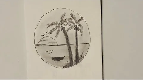 How to Draw Sunset Sea Beach | PencilDrawing & Sketching I| Shedding