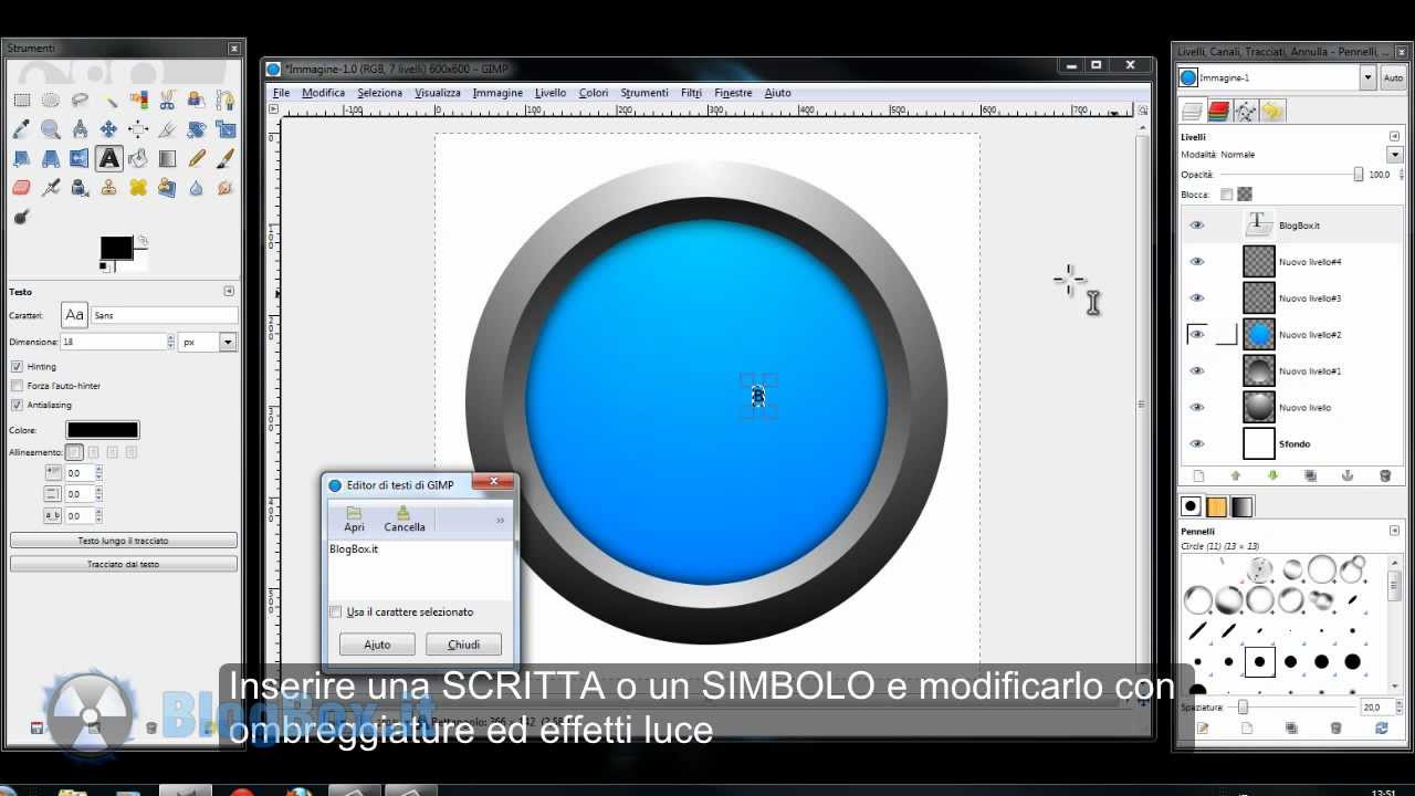 BlogBox GIMP Tutorial How To Draw 3D Button With GIMP Come Creare BlogBox GIMP Tutorial How To Draw 3D Button With GIMP Come Creare