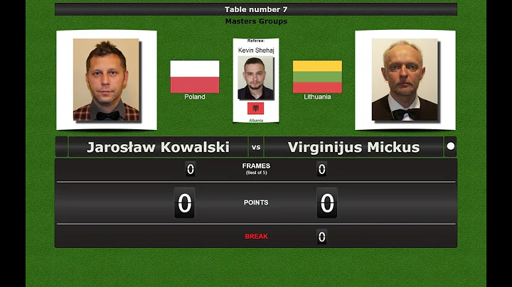 Snooker Masters Groups : Jarosaw Kowalski vs Virgi...