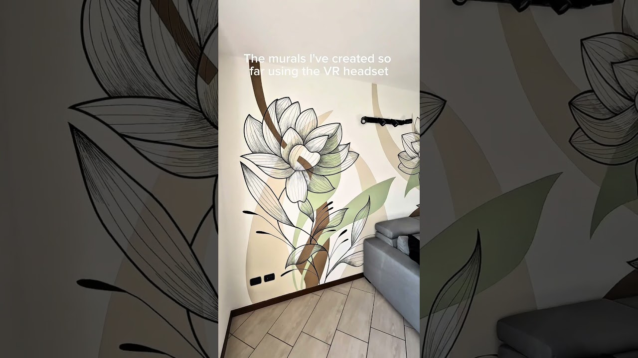 Using VR headset to sketch murals