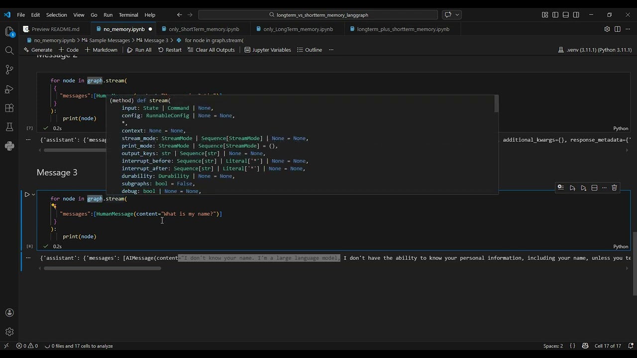 Memory in LangGraph (Long Term & Short Term)