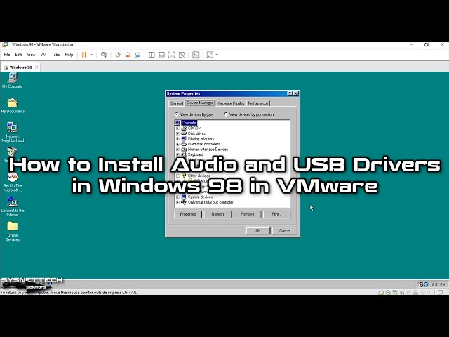 How to Install Audio and USB Drivers in Windows 98 in VMware | SYSNETTECH  Solutions - YouTube