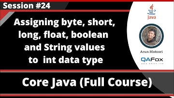 Core Java - Part 24 - byte, short, long, float, boolean & String values to int variable