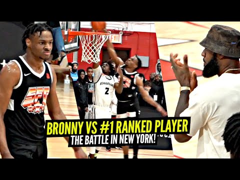 Bronny James CHALLENGES Defender at The Rim In Front of LeBron! Bronny vs #1 RANKED PLAYER!