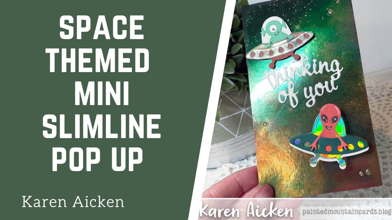 Space Themed Mini Slimline POP UP card!