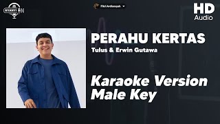 Perahu Kertas - Tulus Version ( KARAOKE - MALE KEY ) | Instrumental High Quality