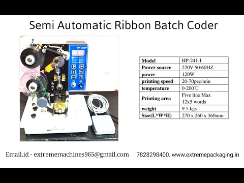 Ribbon batch coder || coding machine || MRP batch printing