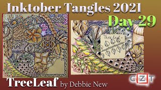 Inktober Tangles 2021 - Day 29 - TreeLeaf