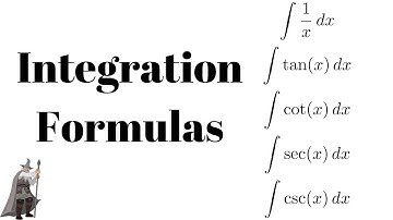Integration Formulas for 1/x, tan(x), cot(x), sec(x), csc(x)