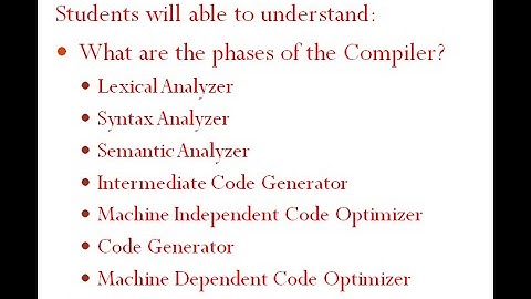 Compiler Construction: Week#2 (Phases of Compiler) Part 2