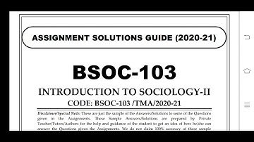 BSOC 103 Ignou Solved Assignment 2020-21