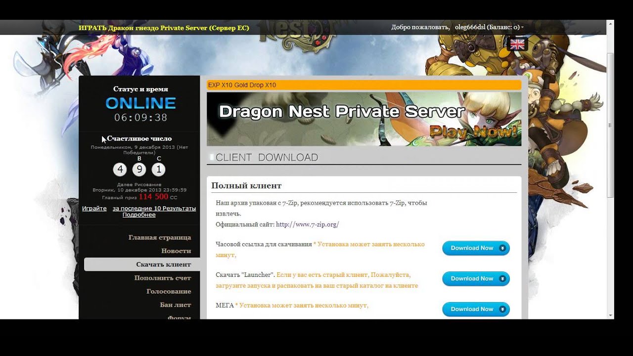 Dragon nest приватный сервер скачать