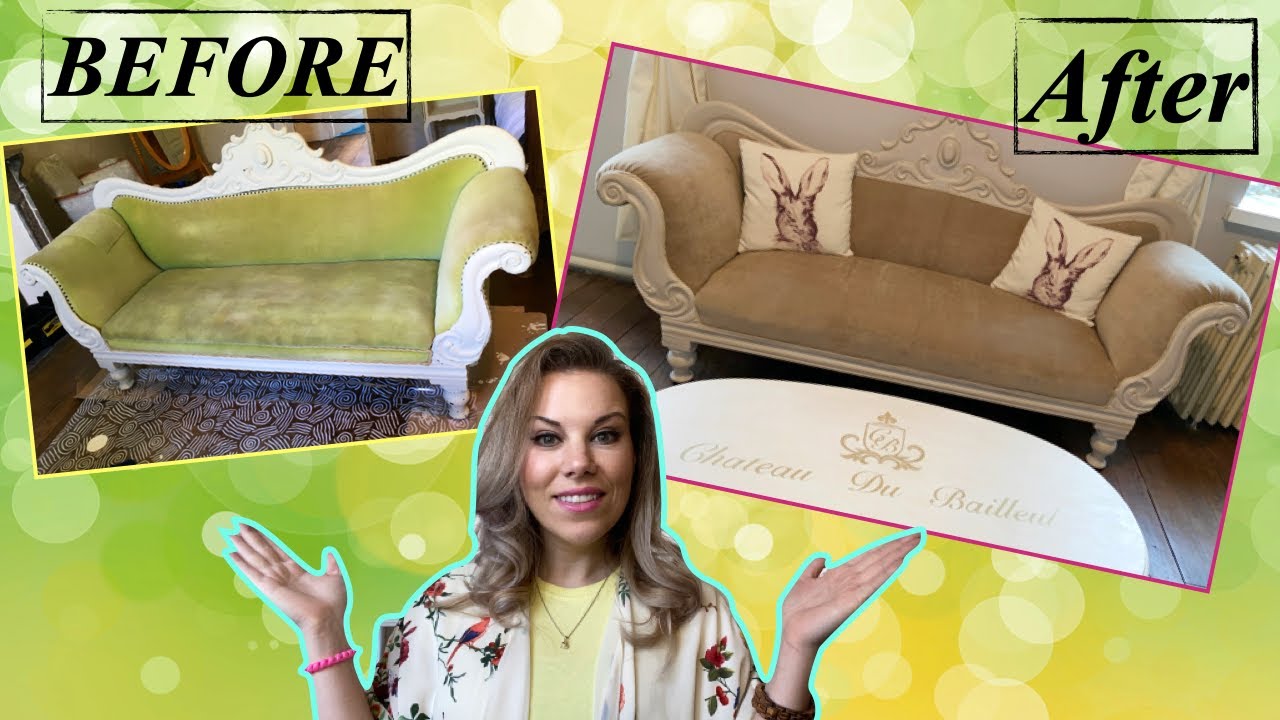 Reupholstering and painting a bargain sofa! YouTube