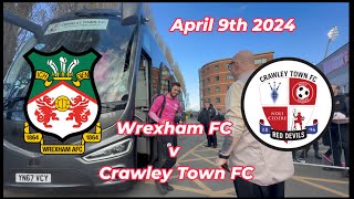 Wrexham FC v Crawley Town FC Players arrive for Promotion Battle Clash
