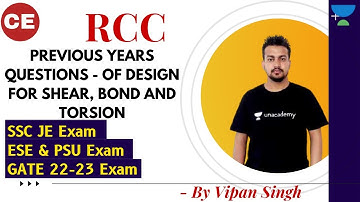 DESIGN FOR SHEAR | BOND AND TORSION | RCC | GATE & ESE | CE | Vipan Singh