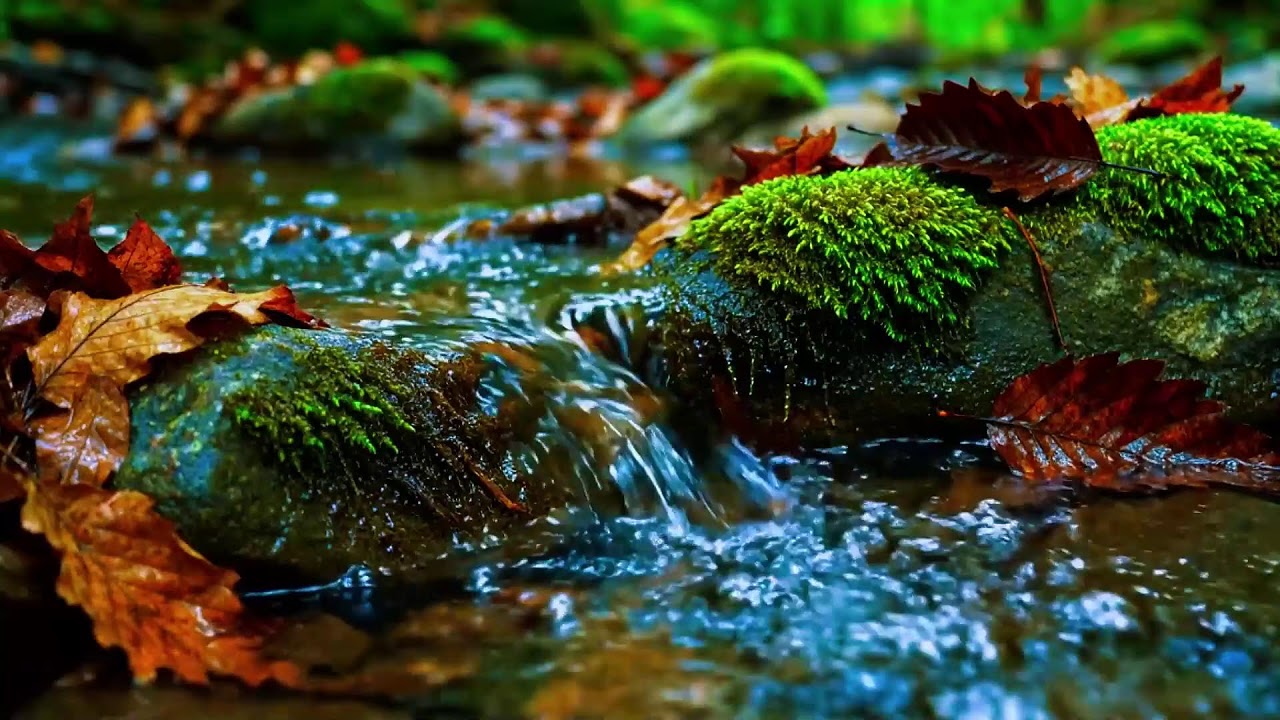 Serene Flowing River with Bird Sounds Ambience for Deep Focus